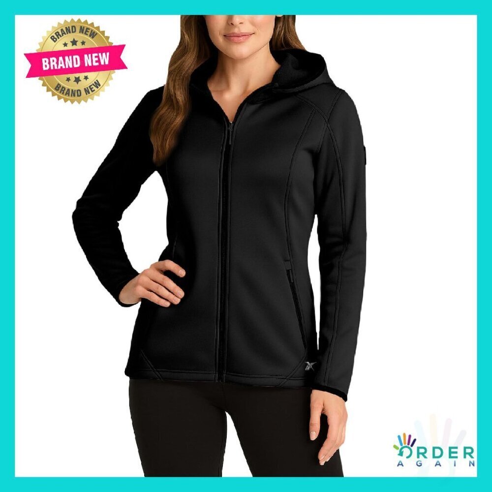 Lightweight Softshell Jacket Fleece Lined Hooded Active Performance Minimal Chic